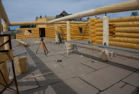 The new dining hall at Trickle Creek. Residents are doing all the work. They hope to have it finished by 2015.