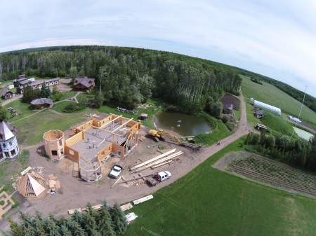The dining hall under construction at Trickle Creek. Work is expected to be completed in 2015.