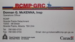 Inspector Don McKenna Business Card