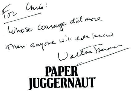 The Inscription to Chris penned by Walter Stewart