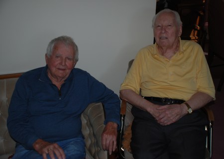 Gordie King and Art Crighton at Crighton's home in West Edmonton. Photo taken by author in March 2012.