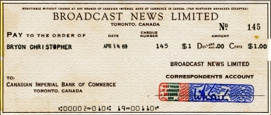 We were paid $1.00 for each story submitted [and used] by Broadcast News. And no, $1 wasn't a lot of money back then.