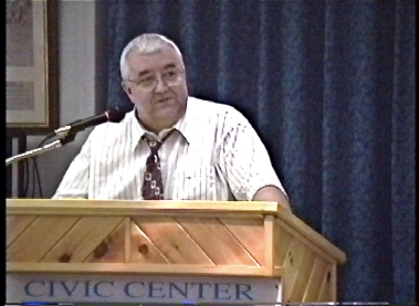 Don Hume being inducted into the Campbellton Sports Hall of Fame on 30 June, 1996.