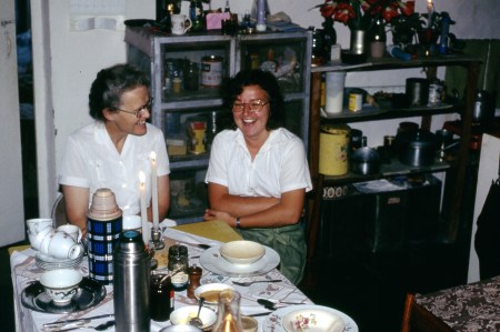 Helen Huston and her roommate at Amp Pipal, Cathy Crombie of New Zealand.