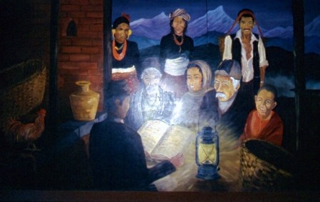 A painting within the foreigner's compound at Amp Pipal.