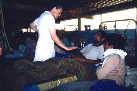 Doctor Huston doing her rounds.