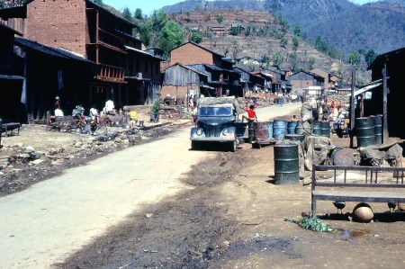 Dumre. From here I drove in the back of a Land Rover to a suspension bridge.