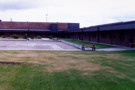The inner courtyard at the Edmonton Institution. Photo taken in the late 1980s.