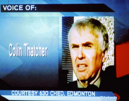 Global TV's coverage of the Thatcher interview.