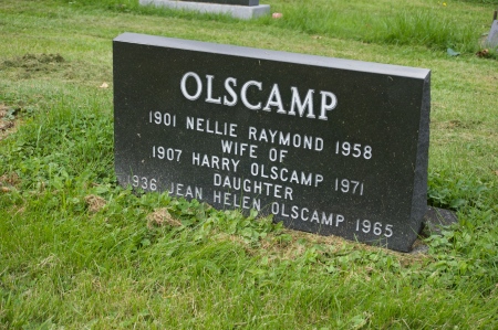 The Olscamp gravestone in Tide Head, just west of Campbellton. Every time I'm back 'home' I stop her to say 'hi' to Jean.