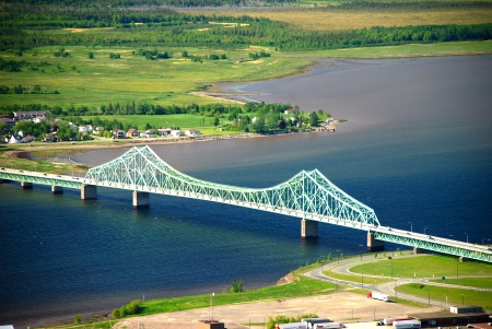 Another Campbellton landmark: the J.C. Van Horne Bridge, which spans the Restigouche River, connecting the city to Cross Point, Quebec.