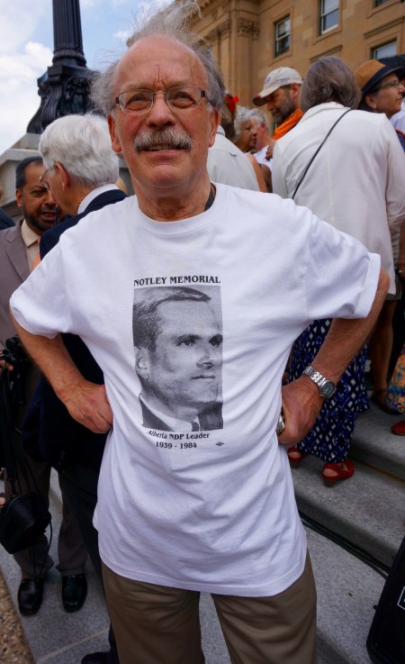 In memory of Rachel Notley's father, Grant Notley, who died in a plane crash in 1984. See my post: