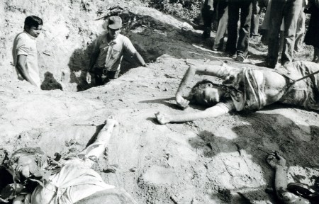 Two of the four American church women murdered in El Salvador in March 1980 were Maryknoll Sisters. They'd been raped and murdered by a death squad whose members were armed, trained and funded by the United States. One caption for his image was titled 