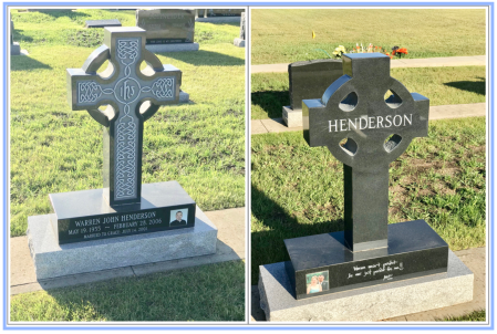 combo pics Warren Henderson tombstone.png